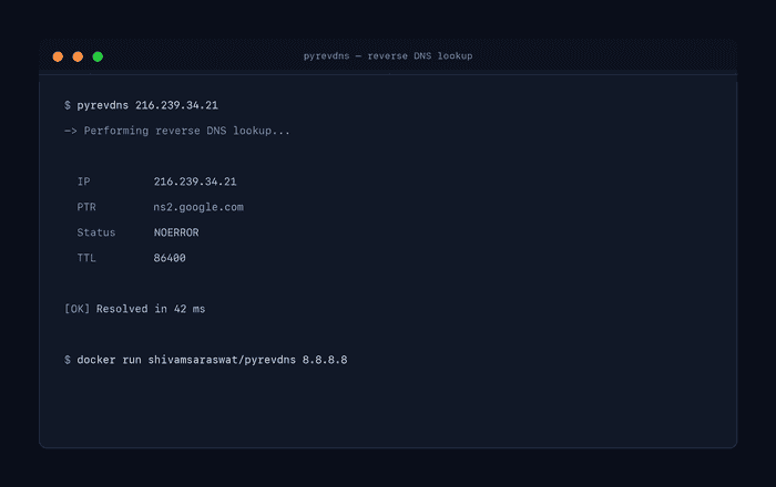 PYrevDNS